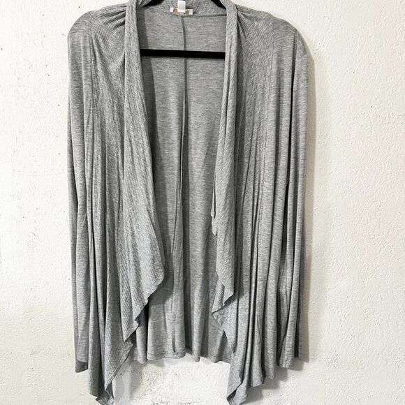 Charming Charlie Gray Waterfall Cardigan Size Medium - Picture 1 of 5